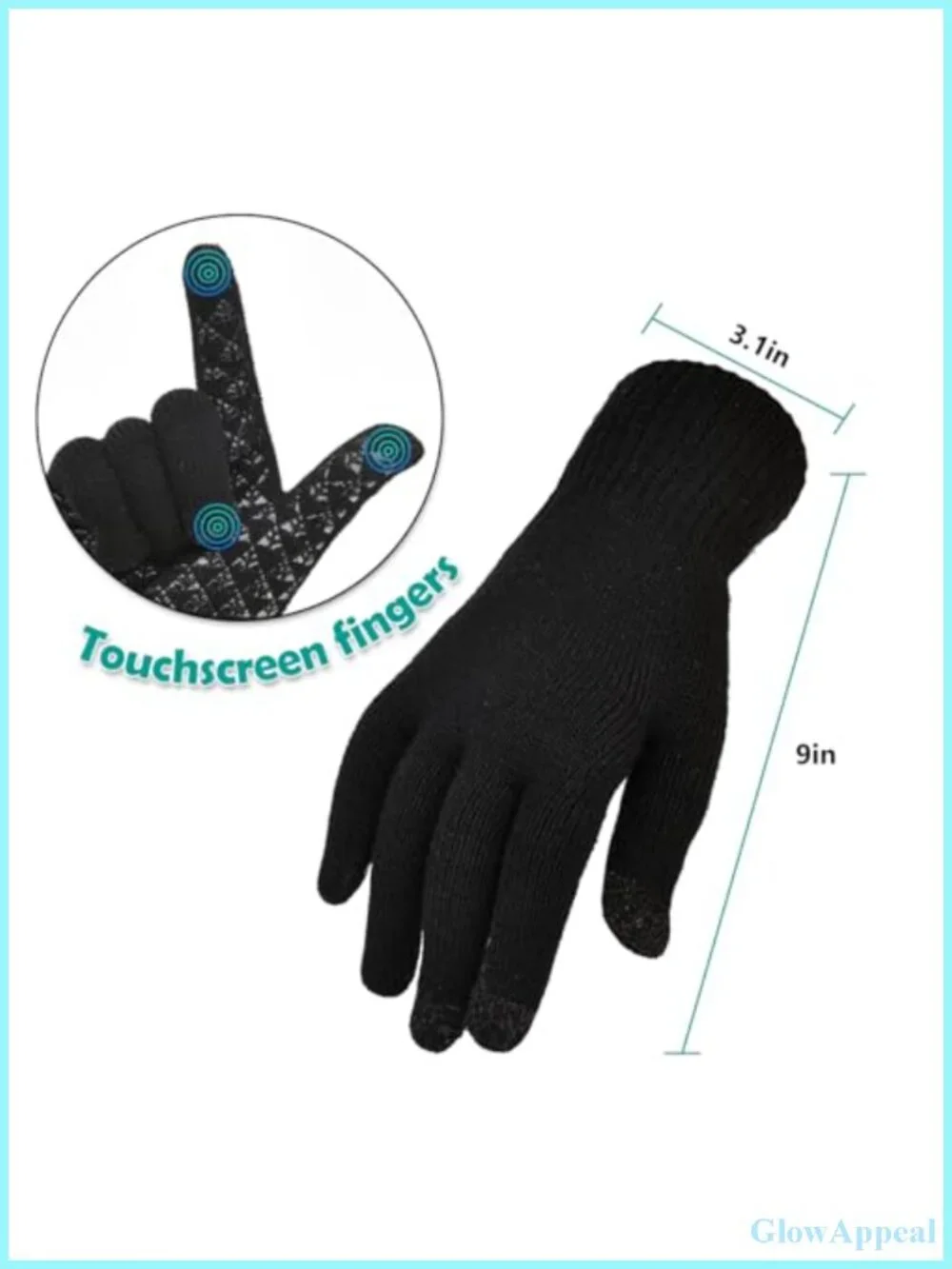 Warm Knit Skull Beanie Hat & Touchscreen Gloves Set Fleece Lined Winter
